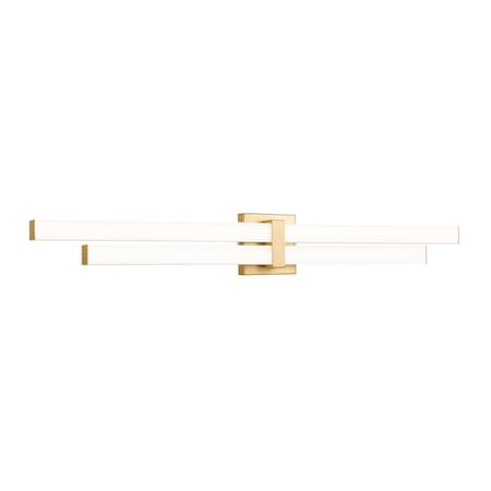 Z-Lite Zane Vanity, 2-Light, 40 In.W x 2.5 In.L x 5 In.H, Modern Gold/Frosted 1008-40W-MGLD-LED